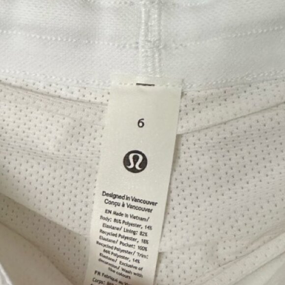 Lululemon • Court Rival High-Rise Short 3" • Size 6 • White/White - Picture 11 of 11